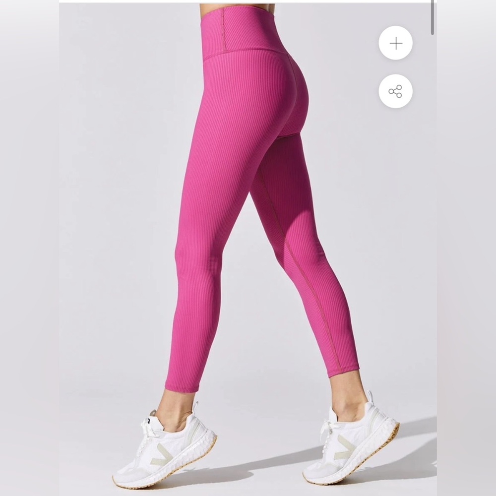 Carbon38 Ribbed 7/8 leggings in color Magenta size small